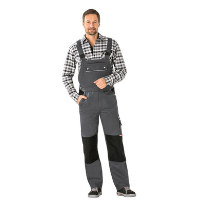 Latzhose 2133 grau/schwarz, Größe 62