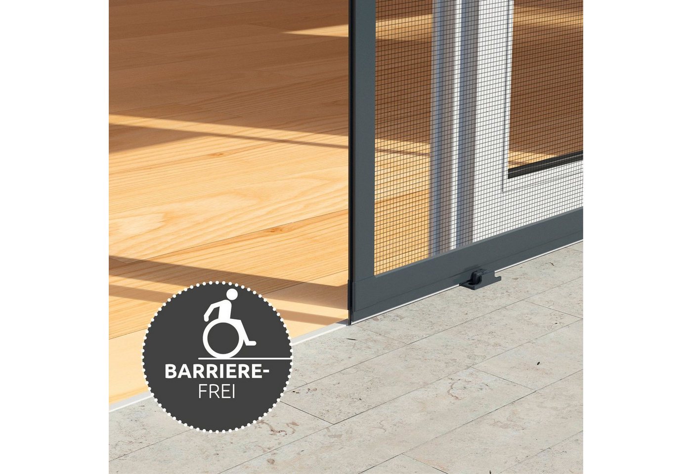 Windhager Insektenschutz-Schiebetür Expert, Fliegengitter für große doppelflügige Terrassentüren, (1-St), Schiebetür für Balkon,120 x 240 cm, erhältlich in anthrazit oder weiß Bild 3