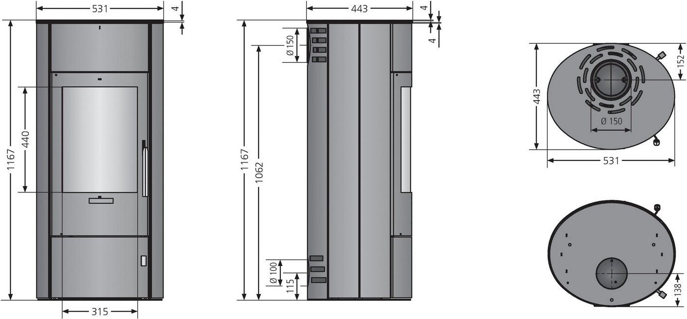 Oranier Kaminofen »Polar W+ 2.0«, 6,5 kW, Zeitbrand Bild 3
