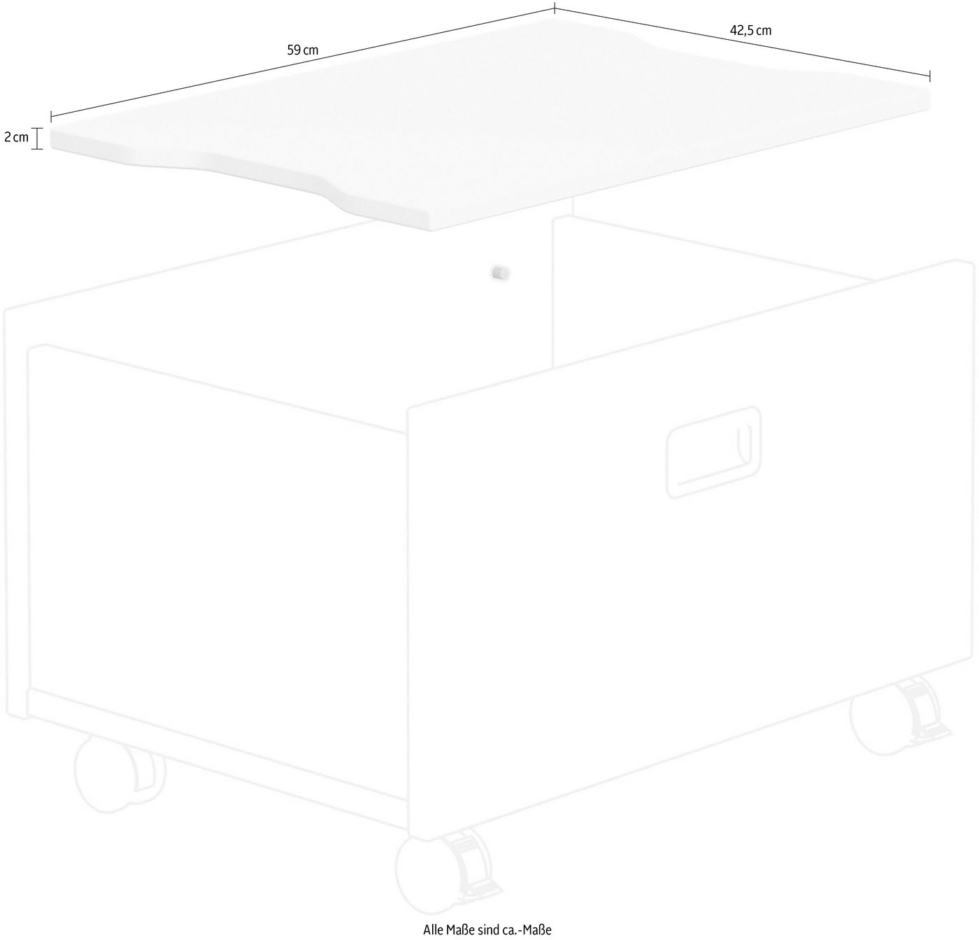 PAIDI Regalelement Deckel, Abdeckung für Rollbox