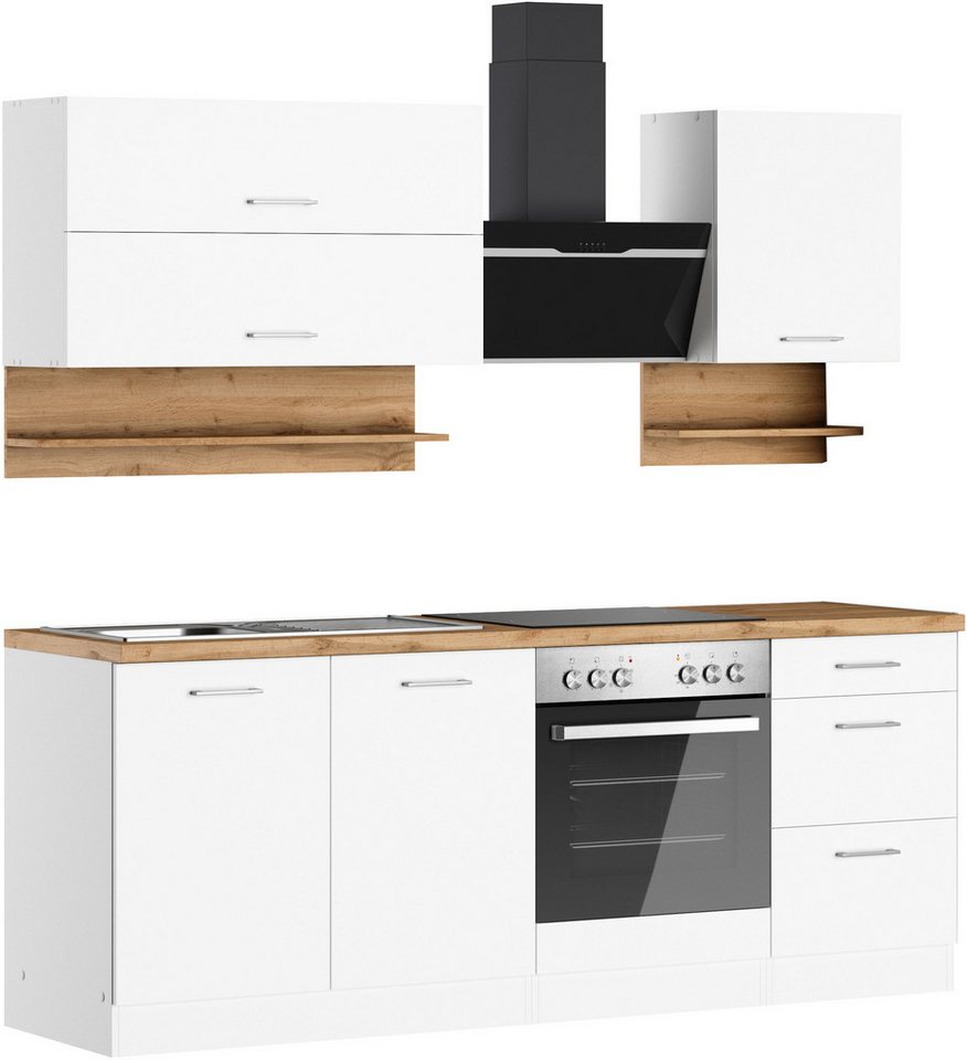 KOCHSTATION Küchenzeile KS-Milan, 210 cm breit, robuste Metallauszüge, viel Stauraum Bild 2