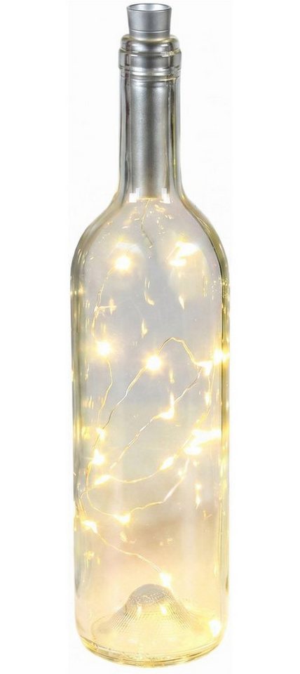 Ambiente Haus LED Außen-Tischleuchte Glasflasche mit LED-Licht 31cm, LED fest integriert, Warmweiß Bild 4