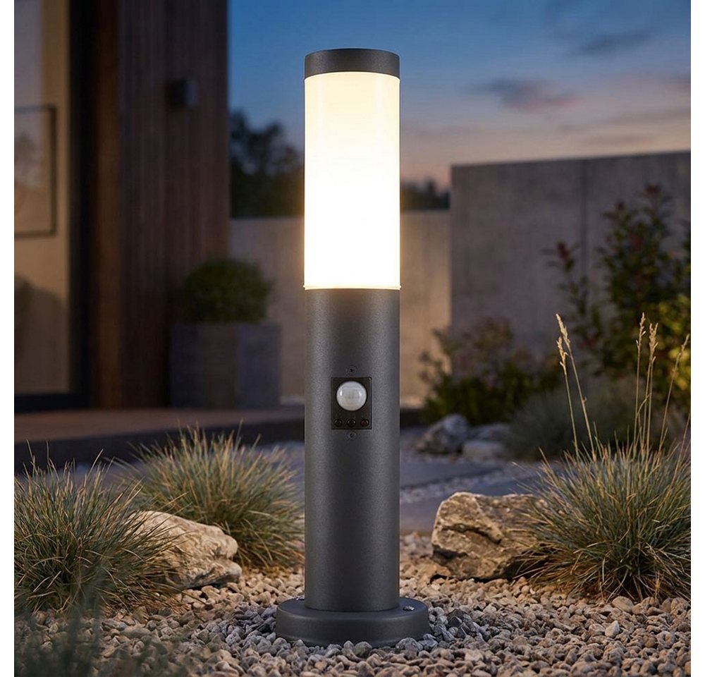 GLOBO LIGHTING LED Außen-Stehlampe, Leuchtmittel inklusive, Warmweiß, LED Außen Stehleuchte Gartenlampe Sockelleuchte mit Bewegungsmelder Bild 3