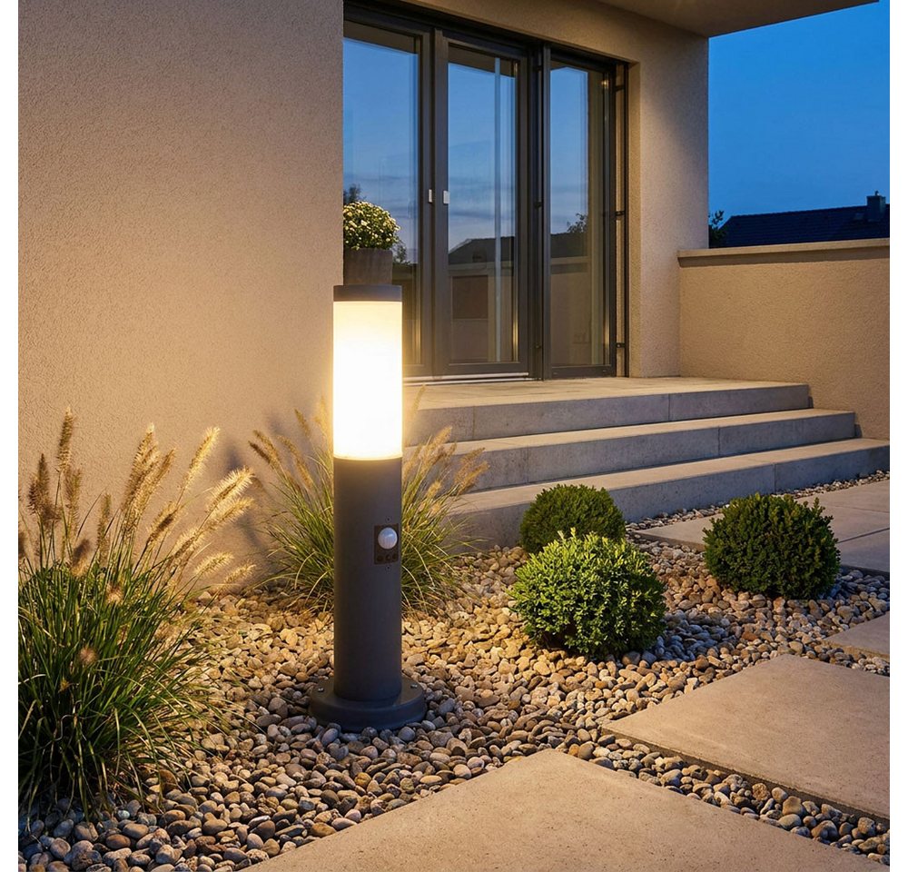 GLOBO LIGHTING LED Außen-Stehlampe, Leuchtmittel inklusive, Warmweiß, LED Außen Stehleuchte Gartenlampe Sockelleuchte mit Bewegungsmelder Bild 5