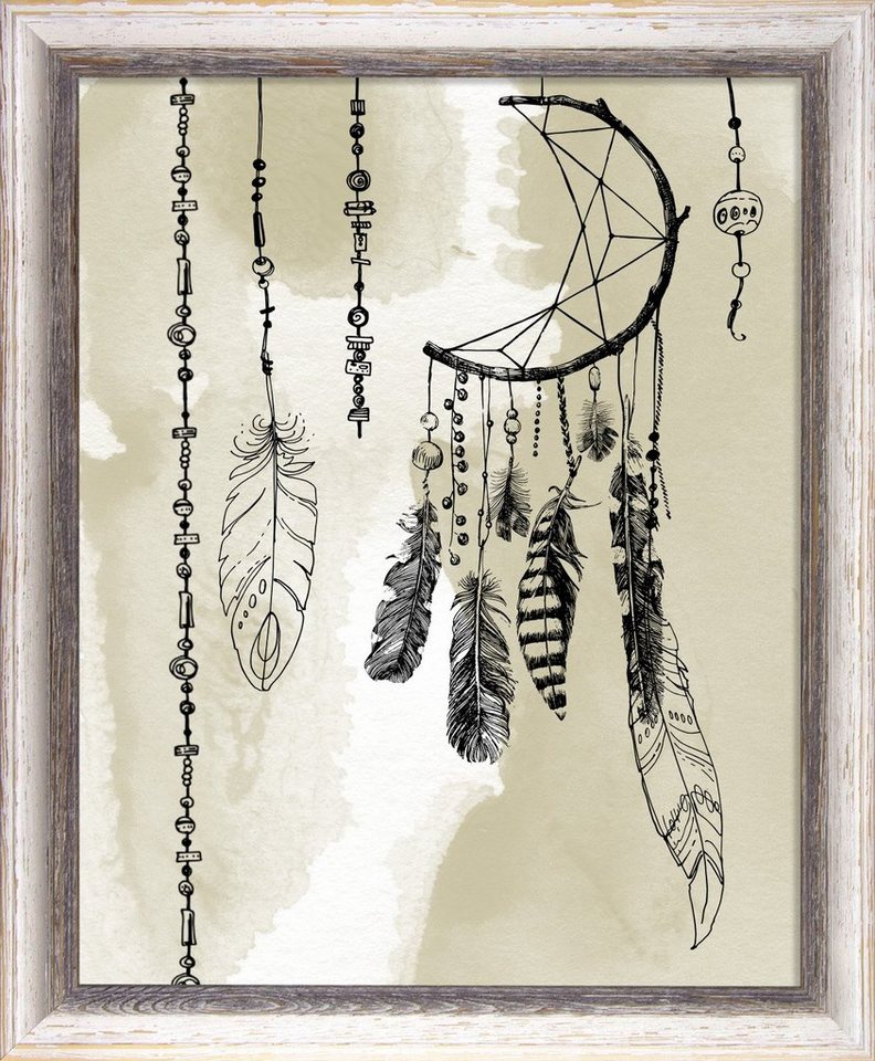 Einzelrahmen Bilderrahmen Amalfi, (1 Stück), 30x42 cm, Braun Weiß Vintage, Holz Bild 2