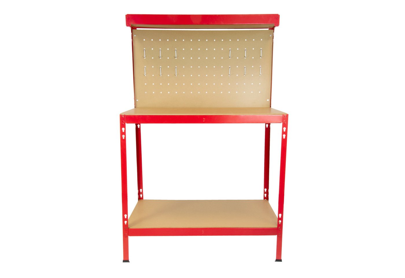 SCHMIDT security tools Werkbank 140x90x48cm Arbeitstisch Werkzeugbank Lochwand Werkzeugwand Werktisch