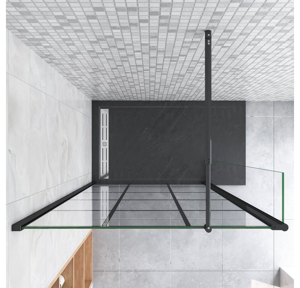 duschspa Duschwand 8mm Duschtrennwand Duschwand Glaswand Walk in Dusche mit Flipper-Panel, Einscheibensicherheitsglas, Sicherheitsglas, (Set), Nano Glas Bild 3