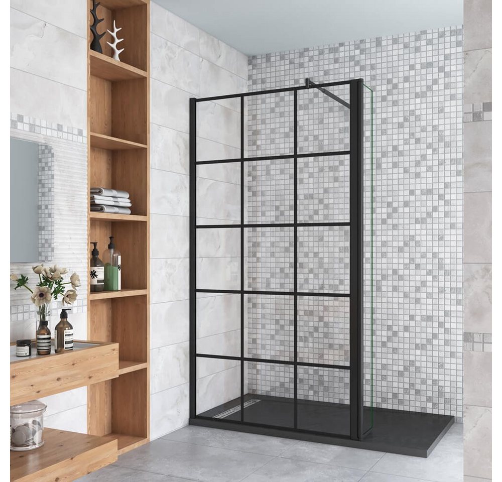 duschspa Duschwand 8mm Duschtrennwand Duschwand Glaswand Walk in Dusche mit Flipper-Panel, Einscheibensicherheitsglas, Sicherheitsglas, (Set), Nano Glas Bild 5