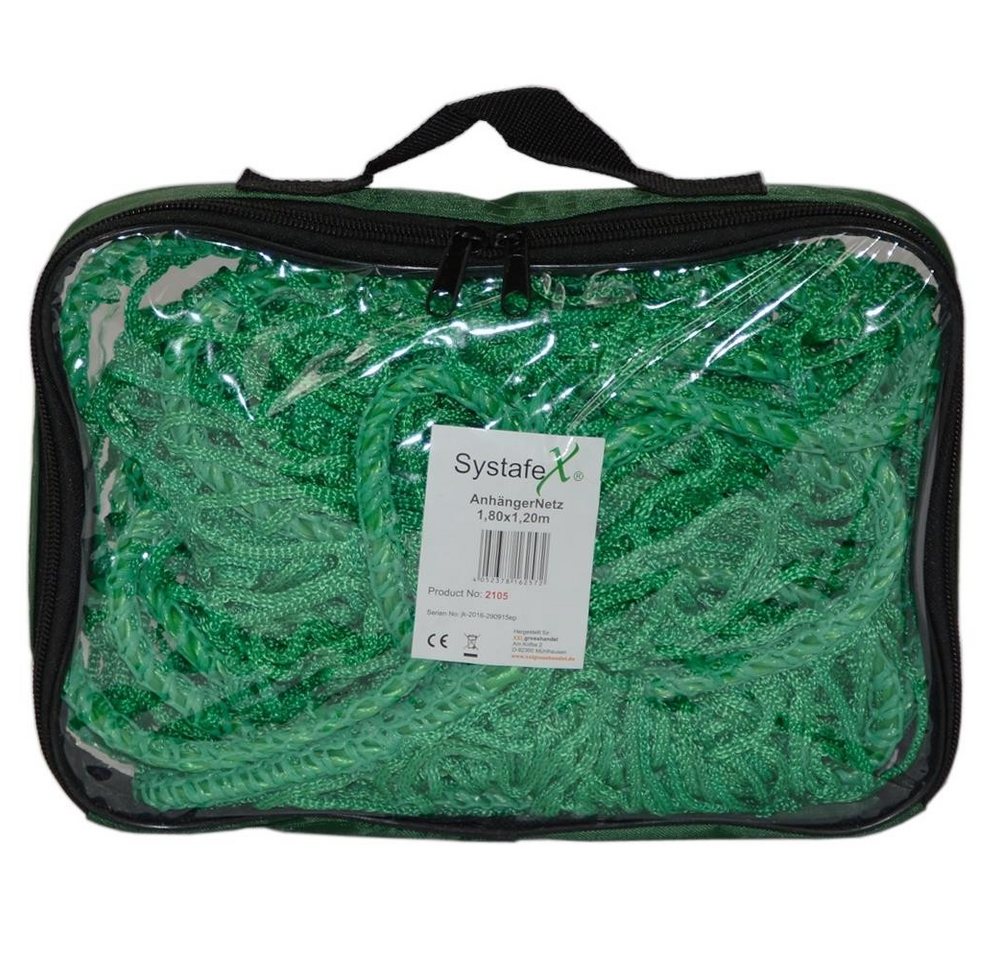Systafex® Anhängernetz Anhängernetz Ladungssicherungsnetz Transportnetz 1,80x1,20m Anhänger, BxL: 1.2x1.8 m, (1-St), Verstärktes Außenseil