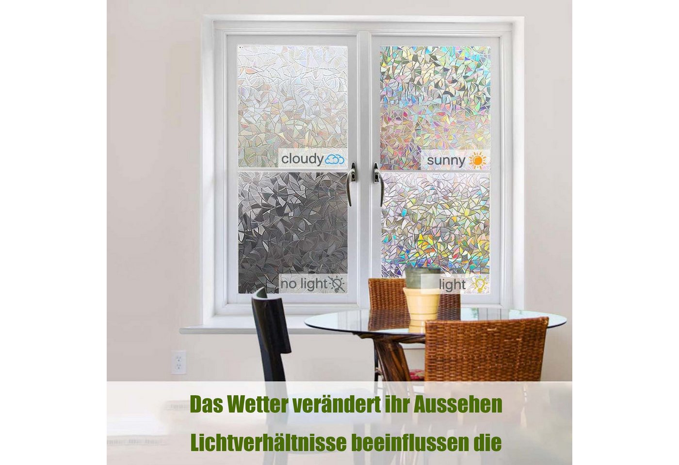 Coonoor Fensterfolie Selbsthaftend Blickdicht Sichtschutzfolie Fenster 3D Fensterfolie Bild 2