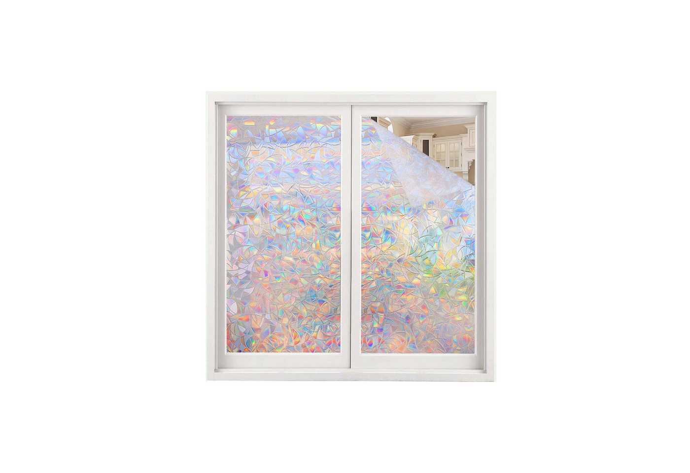 Coonoor Fensterfolie Selbsthaftend Blickdicht Sichtschutzfolie Fenster 3D Fensterfolie Bild 3