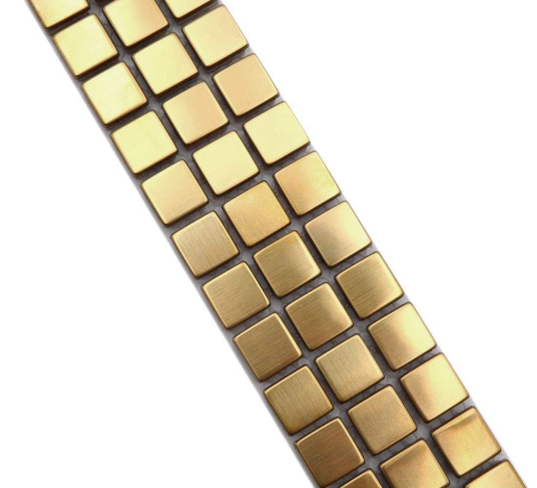 Mosani Fliesen-Bordüre Mosaik Borde Bordüre Gold Edelstahl leicht gebürstet Bild 2
