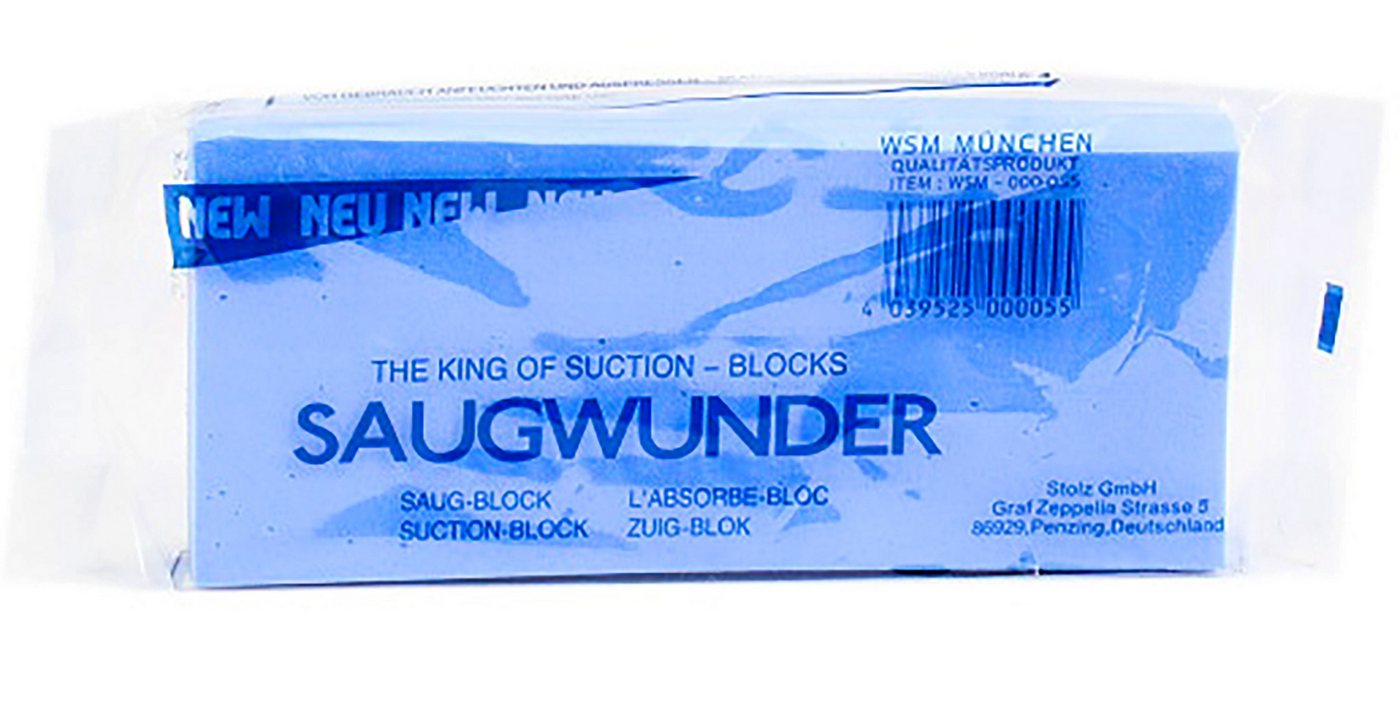 Stolz GmbH Reinigungsschwamm SAUGWUNDER SAUG-BLOCK 10x5cm extra Saugschwamm Schwamm 90 (Blau), Wunderschwamm Saugblock Auto Bild 2