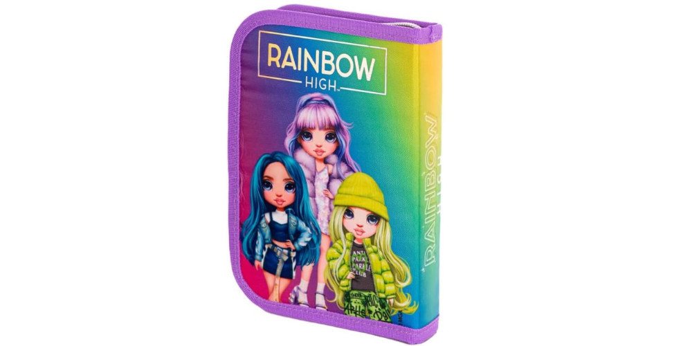 GOLDKIDS Federmäppchen Federmappe Federtasche Schüleretui Stiftetasche, (Schlamper-Etui Schul-Etui ohne Inhalt, 1-tlg., Rainbow High Silver Style Motiv), Motiv inkl Hausaufgabenheft