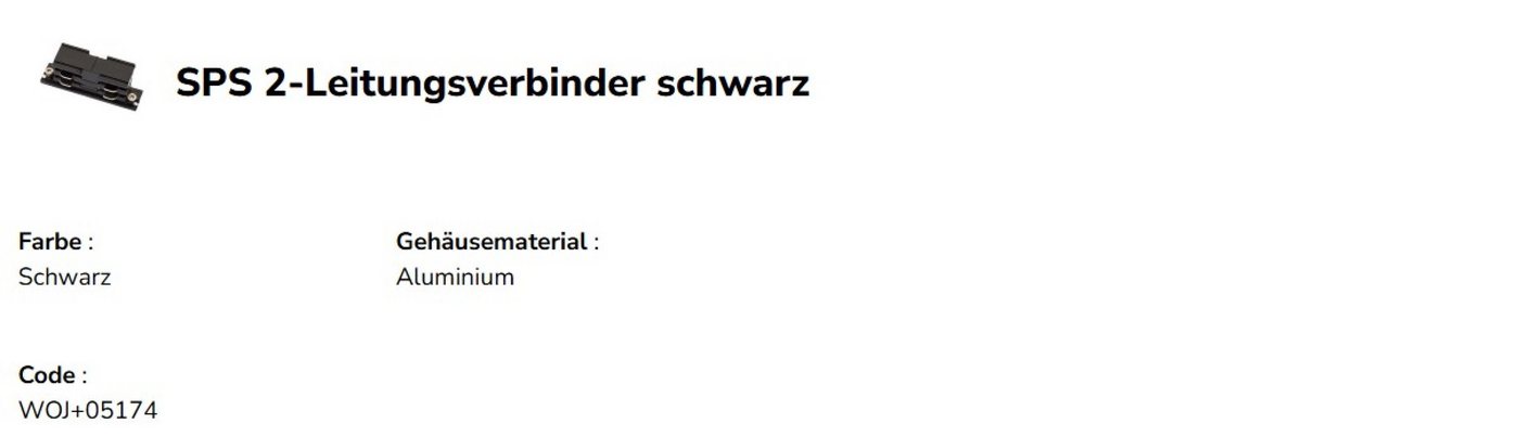 Spectrum Schienensystem-Verbinder SPS 2-Leitungsverbinder für 3-Phasen Stromschiene Adapter IP20 gerade, 7 cm, Einspeisung für 3-Phasen Stromschiene