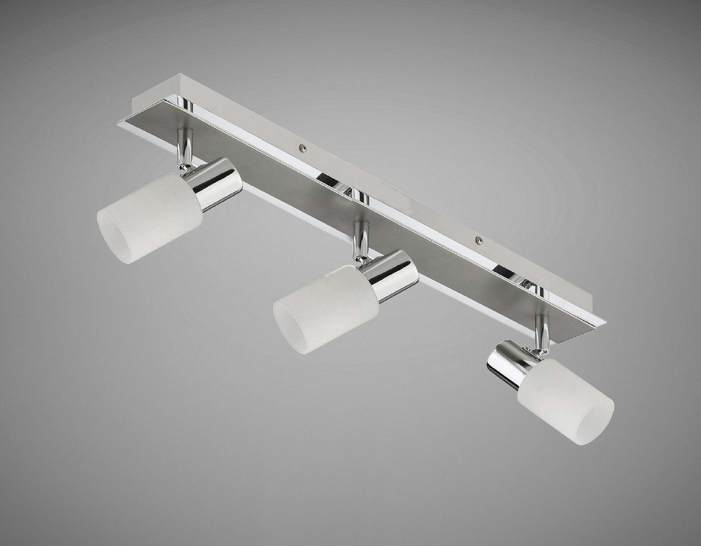 TRANGO LED Deckenleuchte, 3-flammig 2007-38 LED Deckenleuchte Chrom-Optik & Aluminium gebürstet Serie GRACE inkl. 3x G9 LED Leuchtmittel 3.000K warmweiße Lichtfarbe Badleuchte, Flurleuchte, Küchenleuchte, Schwenkbare LED Deckenlampe, Kronleuchter