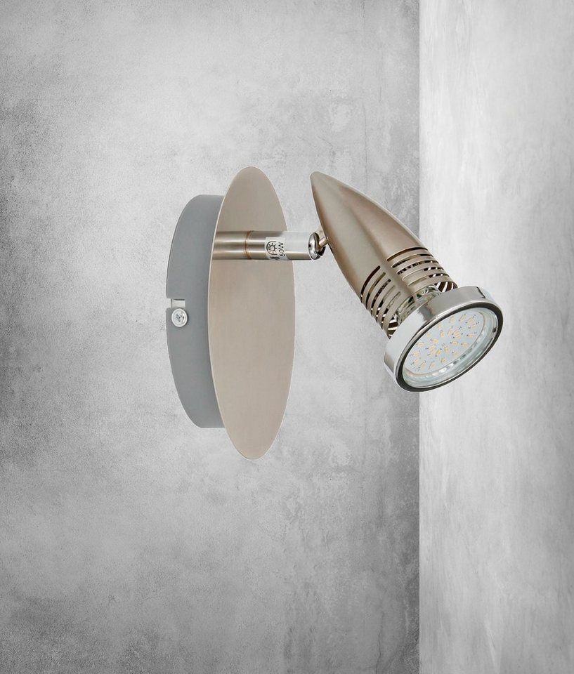 TRANGO LED Deckenstrahler, 1-flammig 2005-012-5W LED Wandleuchte ANY in Edelstahl-Optik inkl. 1x 5 Watt GU10 LED Leuchtmittel Deckenlampe - Deckenstrahler - Deckenspots, Lampe schwenkbar und drehbar Bild 3