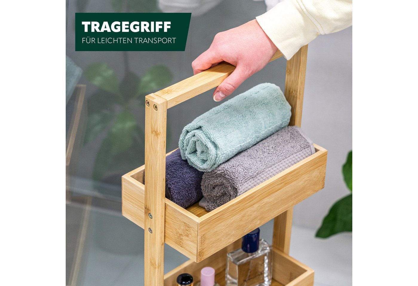 bremermann Standregal Bambus-Badregal mit 4 Ablagen, ca. 28 x 88 x 16 cm (B/H/T) Bild 5