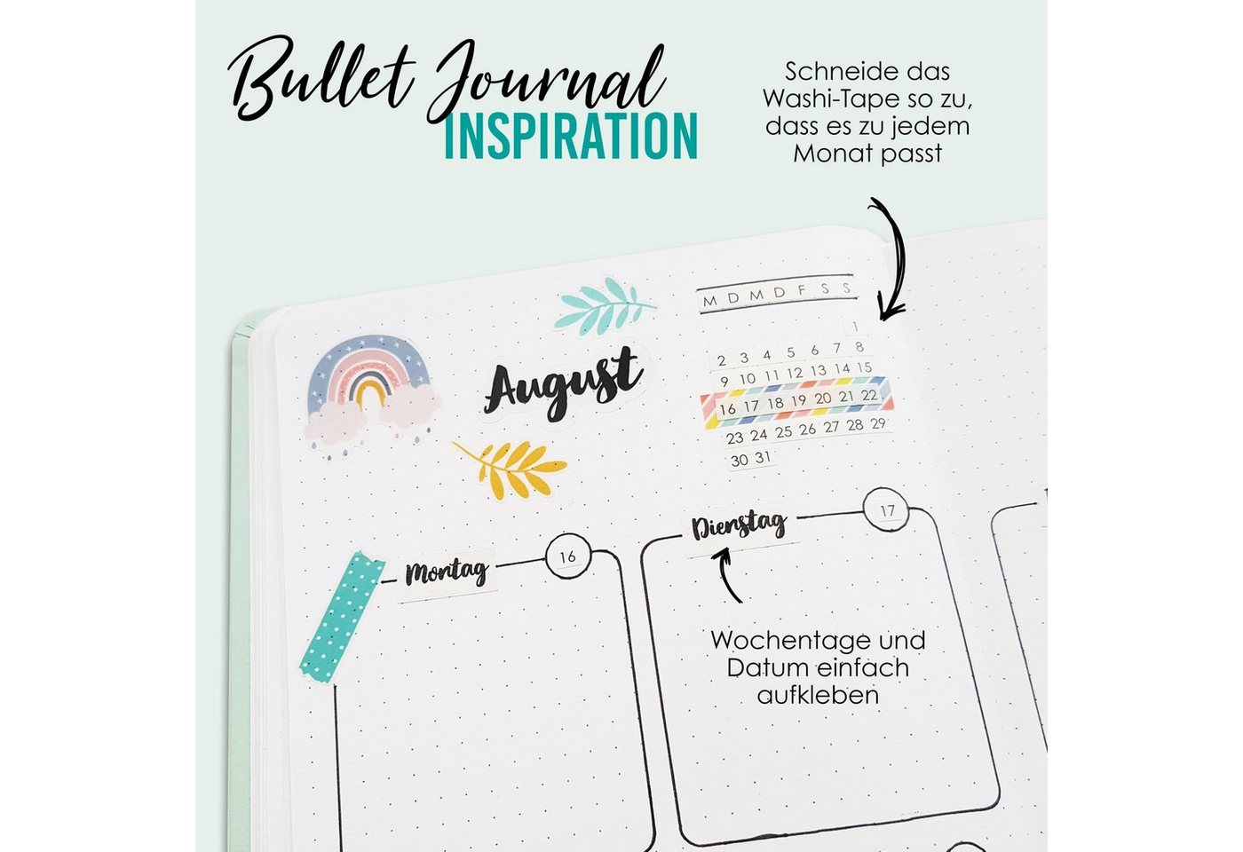 PAPIERDRACHEN Notizbuch 9 Washi Tapes für dein Bullet Journal Bild 3
