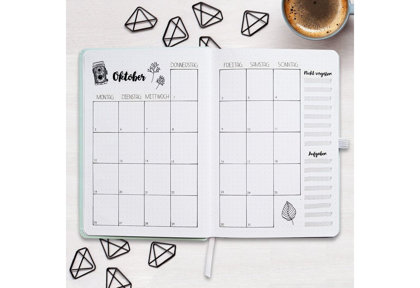 PAPIERDRACHEN Notizbuch 9 Washi Tapes für dein Bullet Journal Bild 4