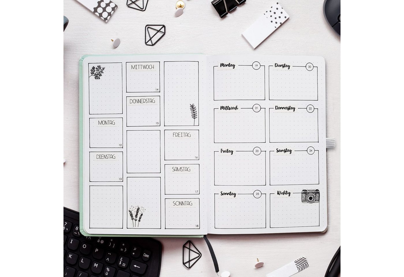 PAPIERDRACHEN Notizbuch 9 Washi Tapes für dein Bullet Journal Bild 5