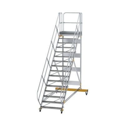 MUNK Aluminium-Plattformtreppe fahrbar 45° 16 Stufen