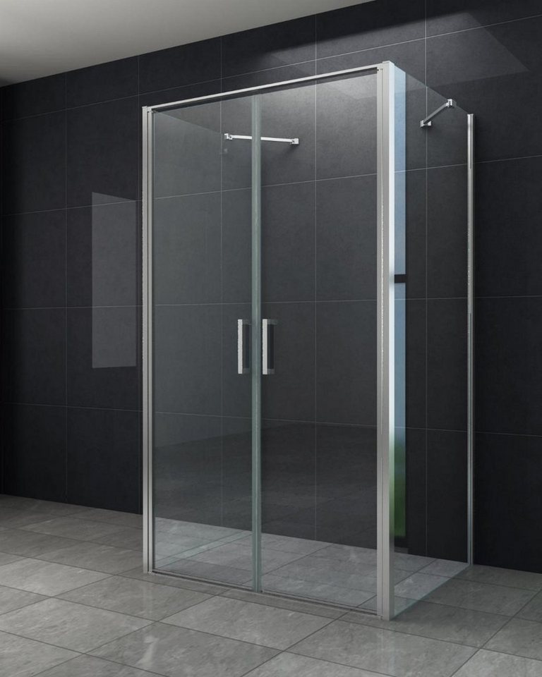 Home Systeme Runddusche ARON U Form Duschkabine Dusche Duschwand Duschabtrennung Duschtür, BxT: 80x80 cm, Einscheibensicherheitsglas Bild 3