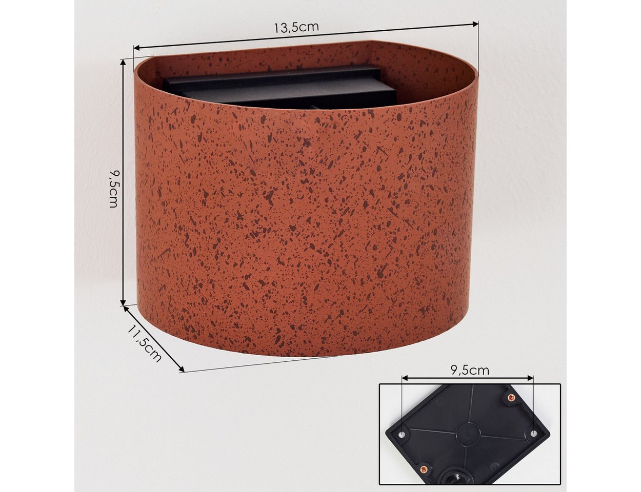 hofstein Wandleuchte Wandlampe aus Metall in Schwarz/Rostfarben, LED wechselbar, 3000 Kelvin, LED, austauschbarer Lichteffekt, Außenleuchte, 350 Lumen, IP 54 Bild 3