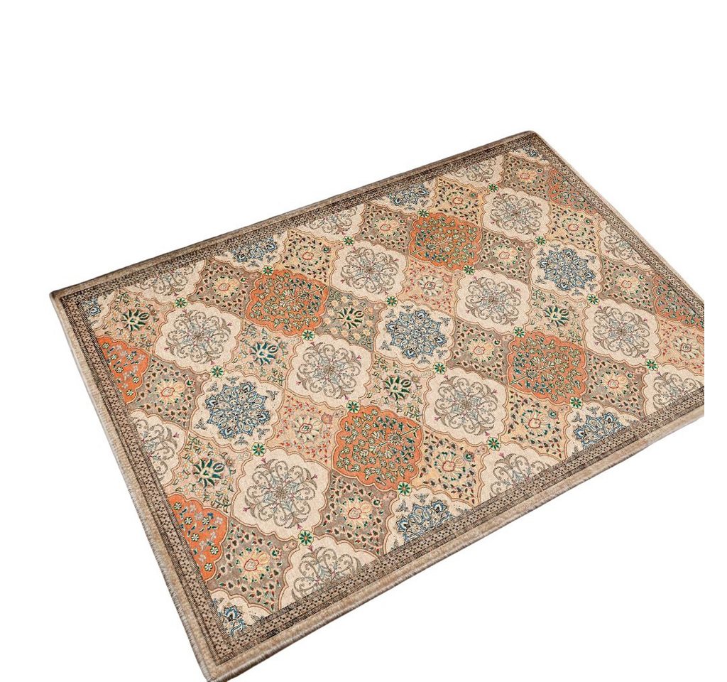 Coonoor Badematte Innen Fußmatte,Boho Blumen Teppich, Für Badezimmer Esszimmer Waschküche 40*60cm Bild 2