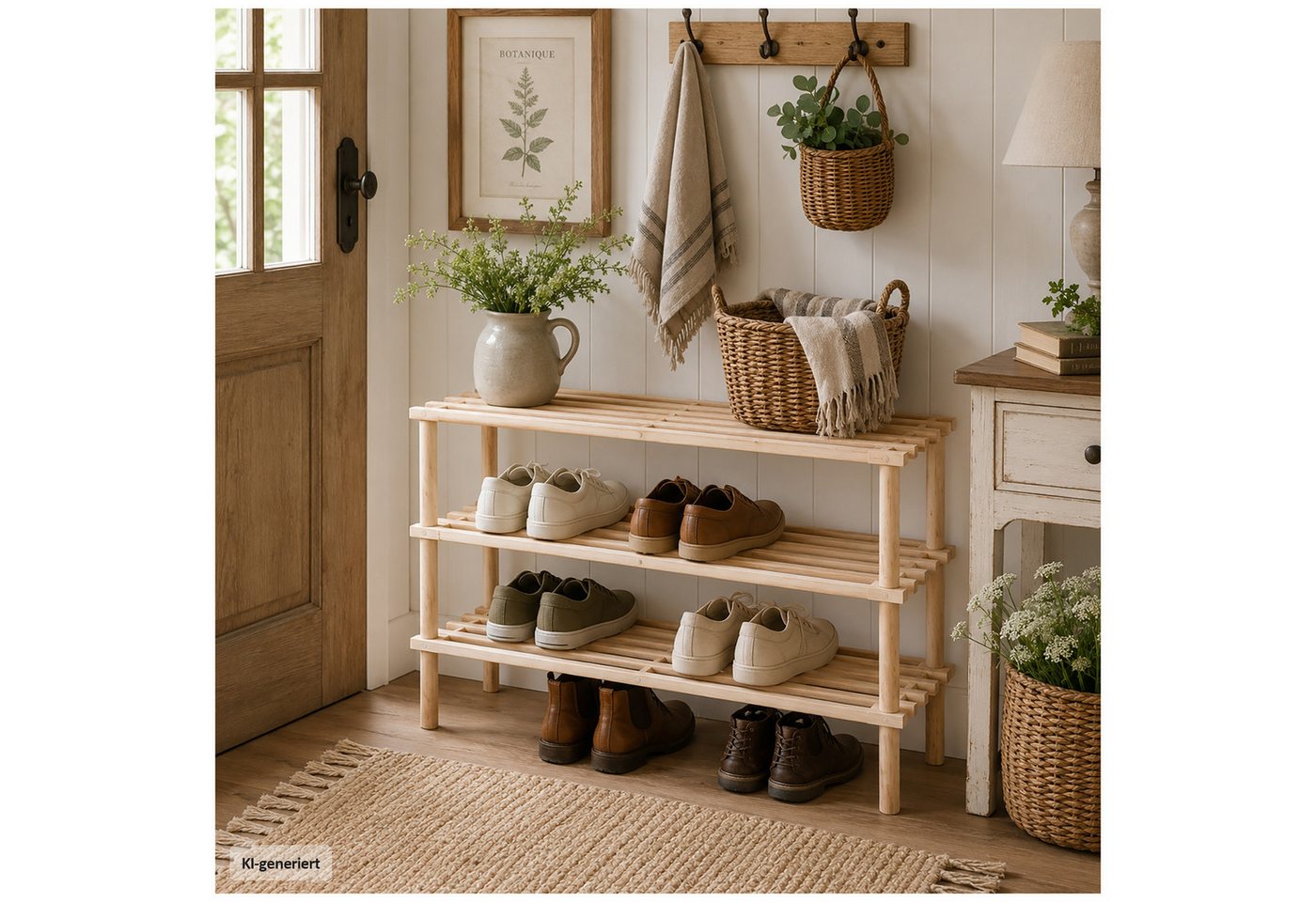 HTI-Living Schuhregal Schuhregal 3 Ebenen Anea Holz Natur, Stück 1-tlg., Schuhablage Bambus