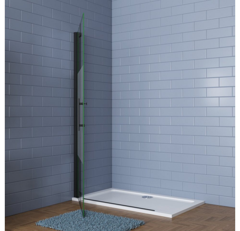 Duschparadies Dusch-Falttür 195cm Schwarz Walk in Dusche Scharniertür Duschabtrennung Duschwand, 120x195 cm, Easyclean Sicherheitsglas, beidseitig montierbar Bild 3
