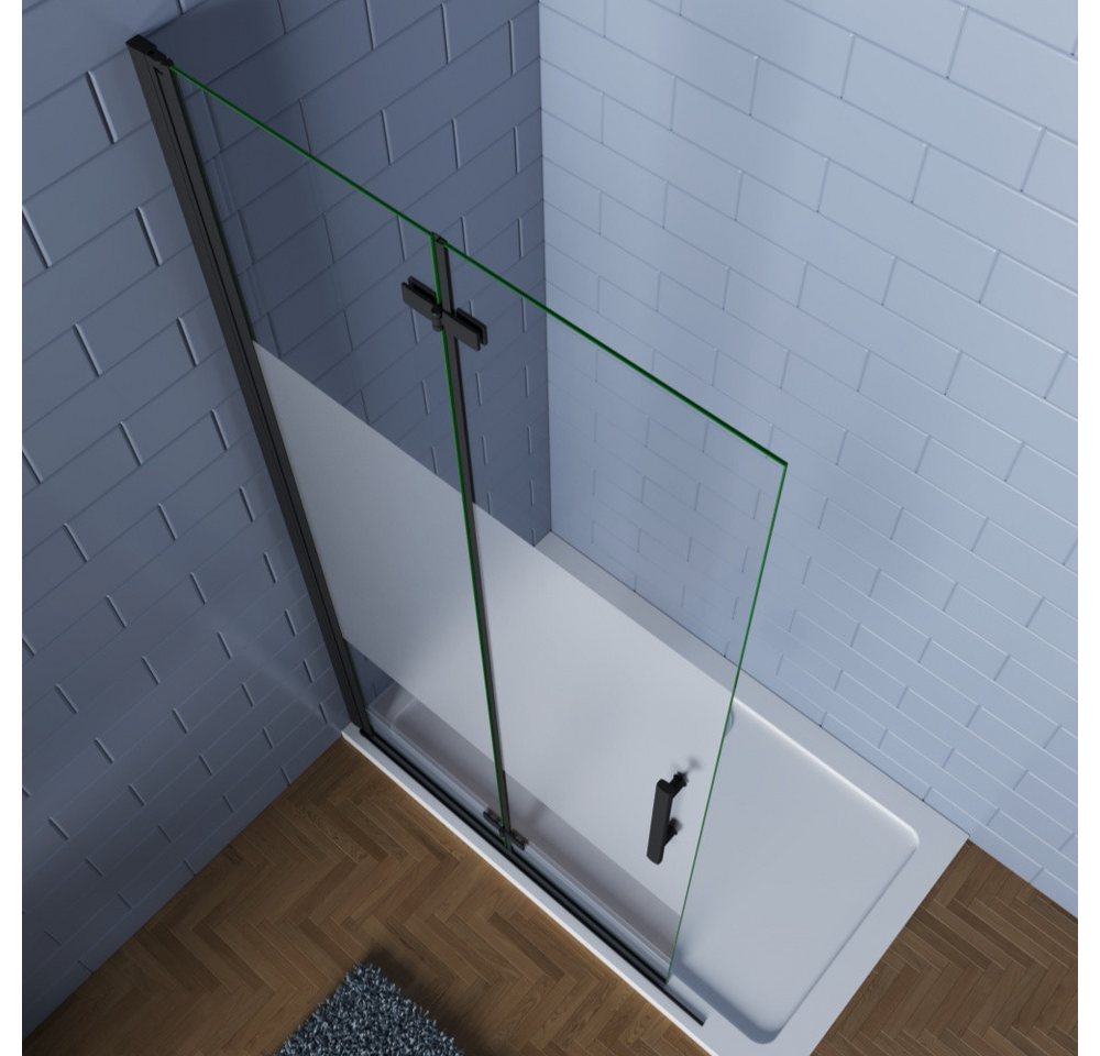 Duschparadies Dusch-Falttür 195cm Schwarz Walk in Dusche Scharniertür Duschabtrennung Duschwand, 120x195 cm, Easyclean Sicherheitsglas, beidseitig montierbar Bild 4