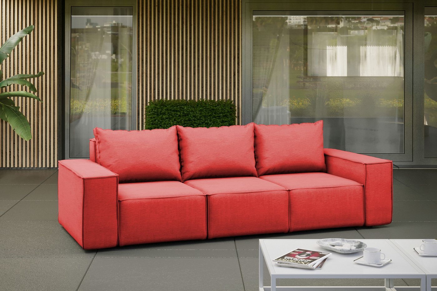 Friderik-EU Gartensofa GARTEN 3-Sitzer Gartenmöbel Terrasse Sofa wasserdicht Outdoor, wetterfester Stoff Bild 2