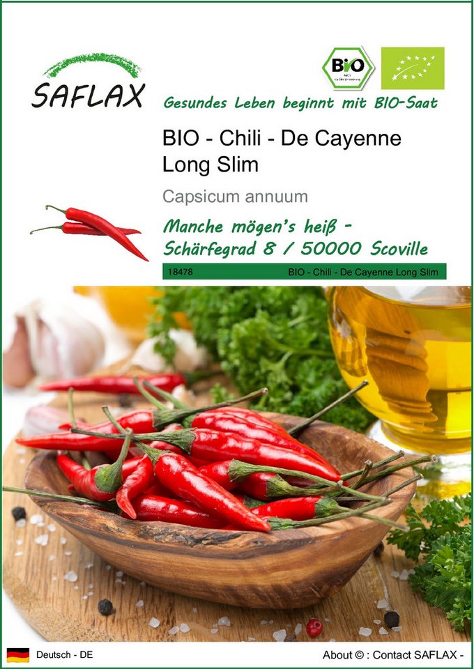 SAFLAX Gemüsesamen SAFLAX - Samen - BIO - Chili - De Cayenne Long Slim Bild 5