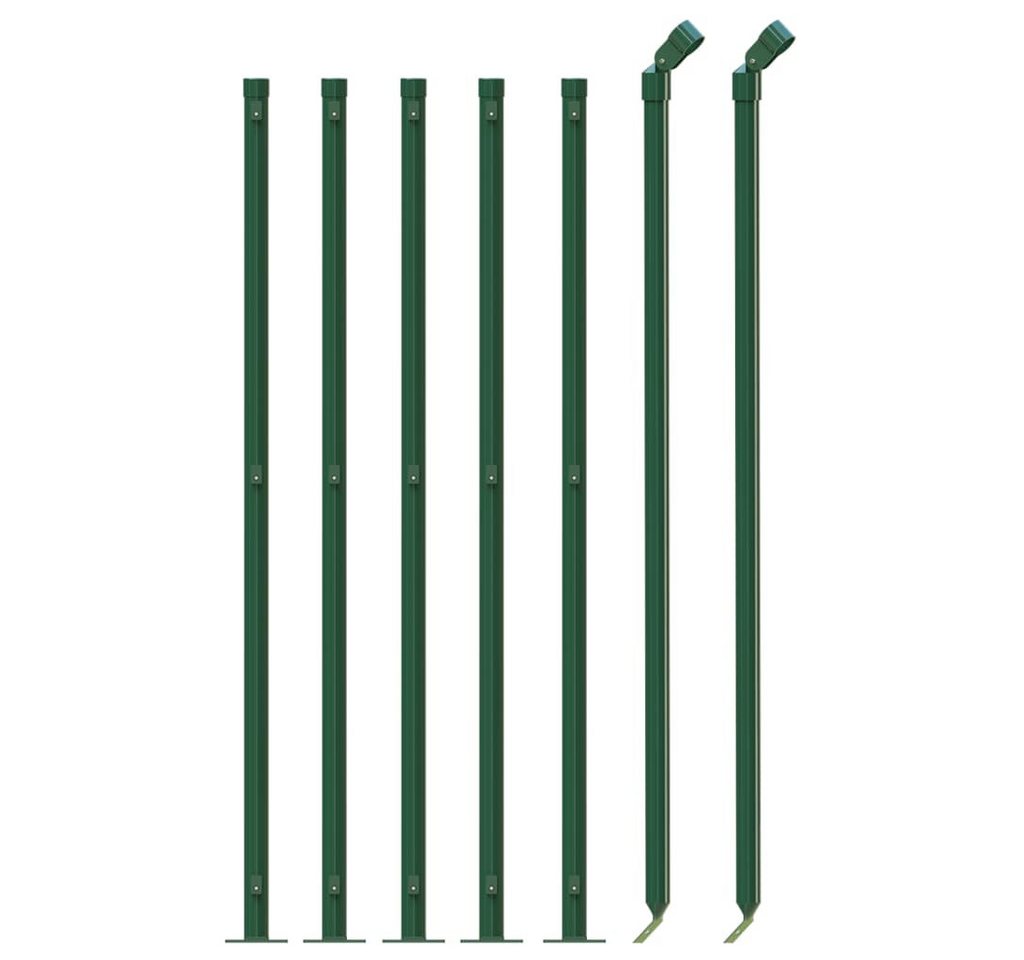 furnicato Zaun Maschendrahtzaun Grün 0,8 x 10 m mit PVC-beschichtetem Stahl, (1-St), UV-beständiger Gartenzaun mit Bodenflansch und stabilen Pfosten Bild 3