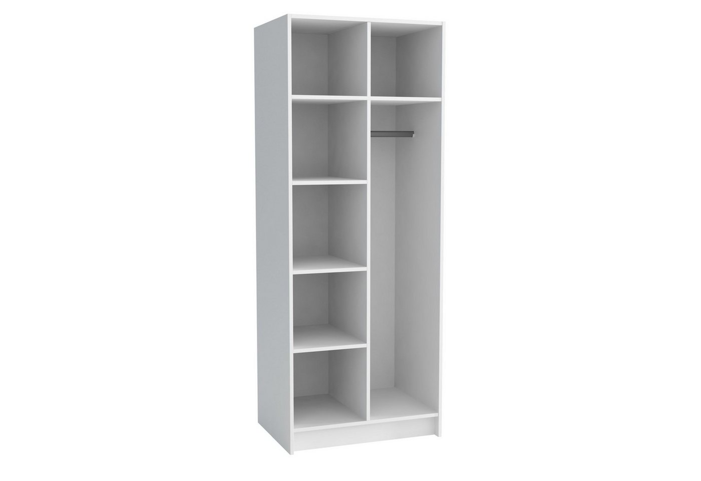 Masseno Drehtürenschrank ZEFIRO 75 cm Kleiderschrank 2 Türen Schlafzimmerschrank Weiß