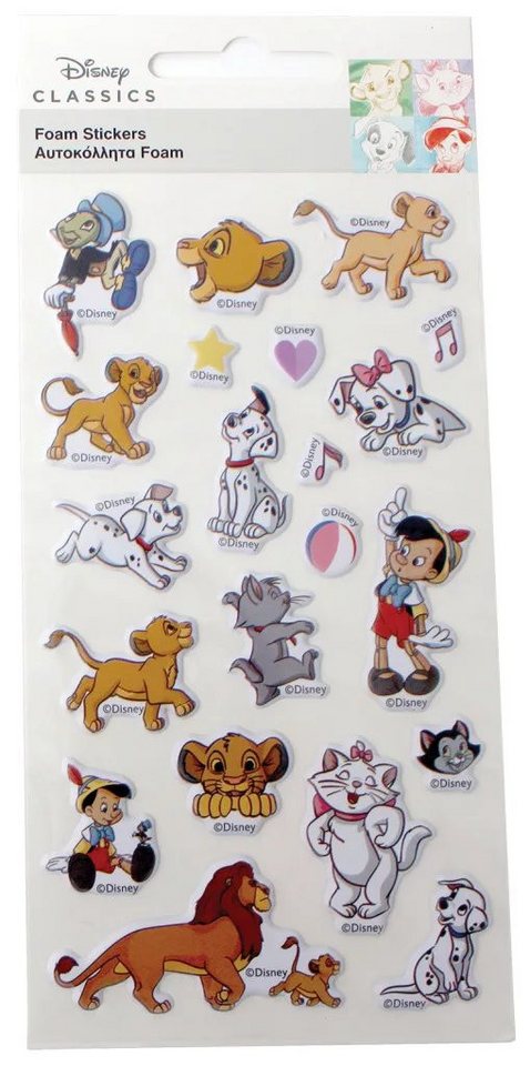 Disney Kreativset Disney Classics Play Puffy Schaumstoff-Aufkleberset