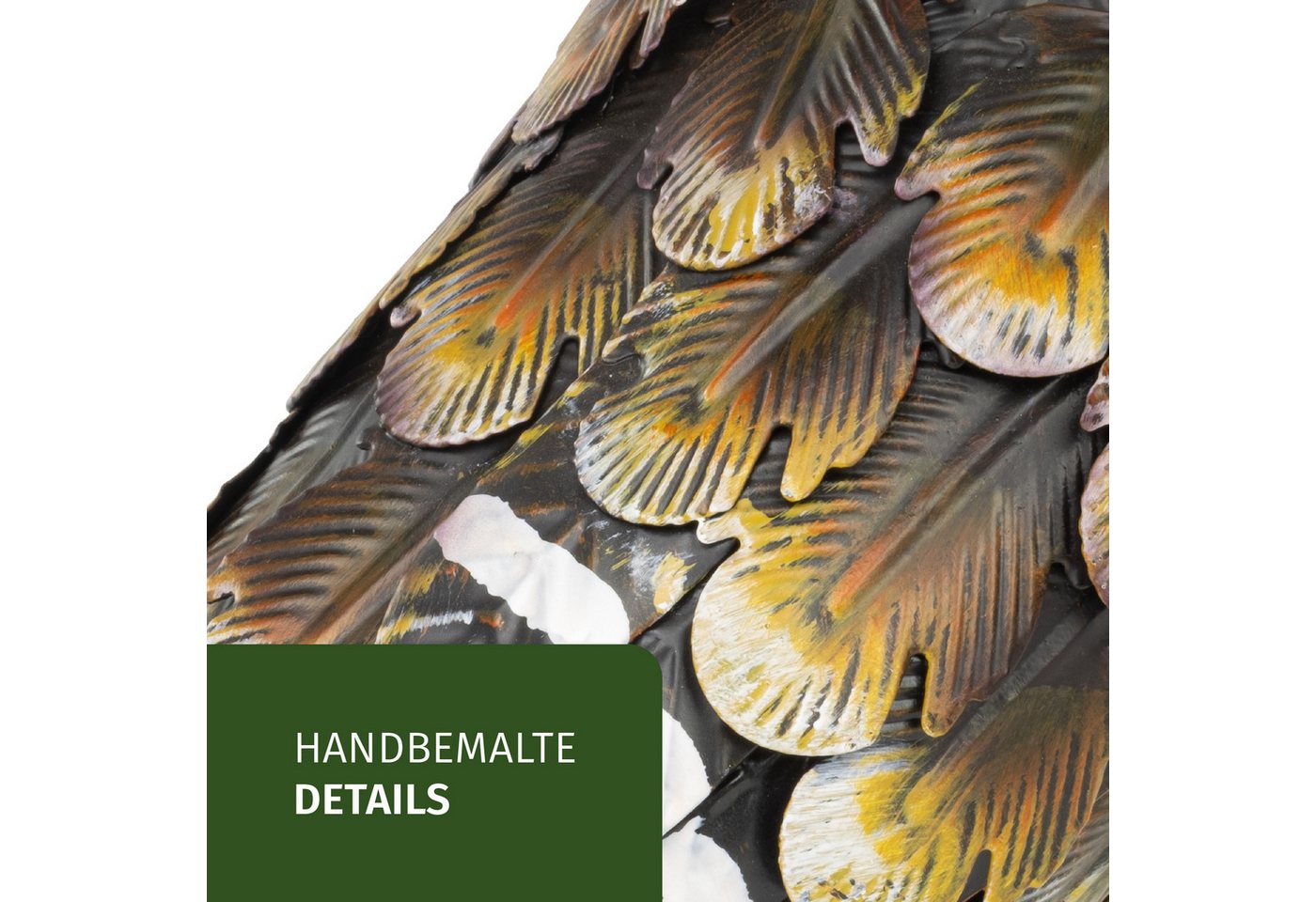 Moritz Gartenfigur Eulenfigur Gelb-Braun H 22 cm Ohreneule Metall handbemalt Landhausstil, (1 St), Indoor und Outdoor Bild 4