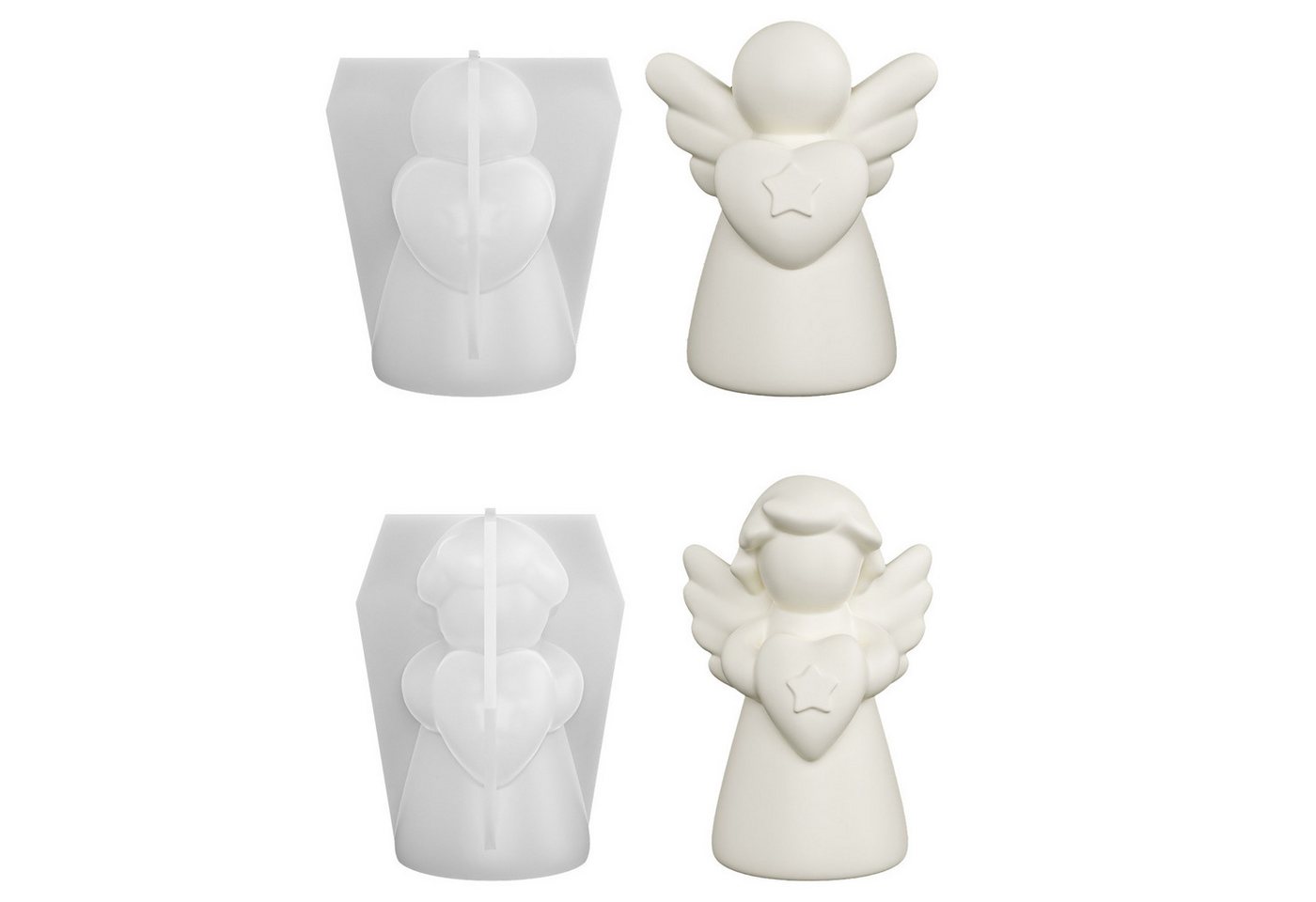 Zyronn Silikonform 2 Stück 3D Silikonform Engel Silikonform Weihnachten Gips, (2-tlg) Bild 5