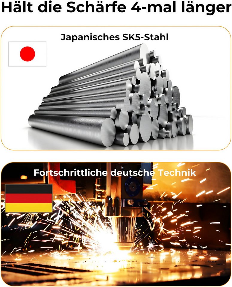 ibettertec Astschere Gartenschere SK5, rostfrei, bis 25 mm, für Rosen & Sträucher, (Professionelle Gartenschere mit SK5-Stahl, rostfreie Astschere für Äste bis 25 mm, ergonomische Rosenschere mit rutschfestem Griff, Pflanzenschere für Rosen, Str äucher und Bonsai) Bild 5