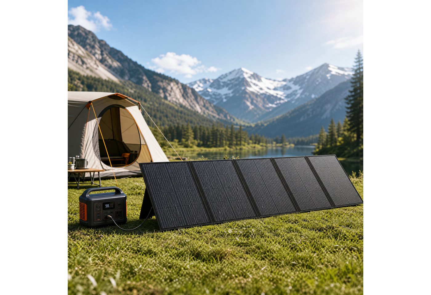 GLIESE Solarmodul 36V 300W Solarpanel für Camping Wohnmobil Boot, (300W Tragbares Solarpanel, 4-in-1 Ausgangskabel) Bild 2
