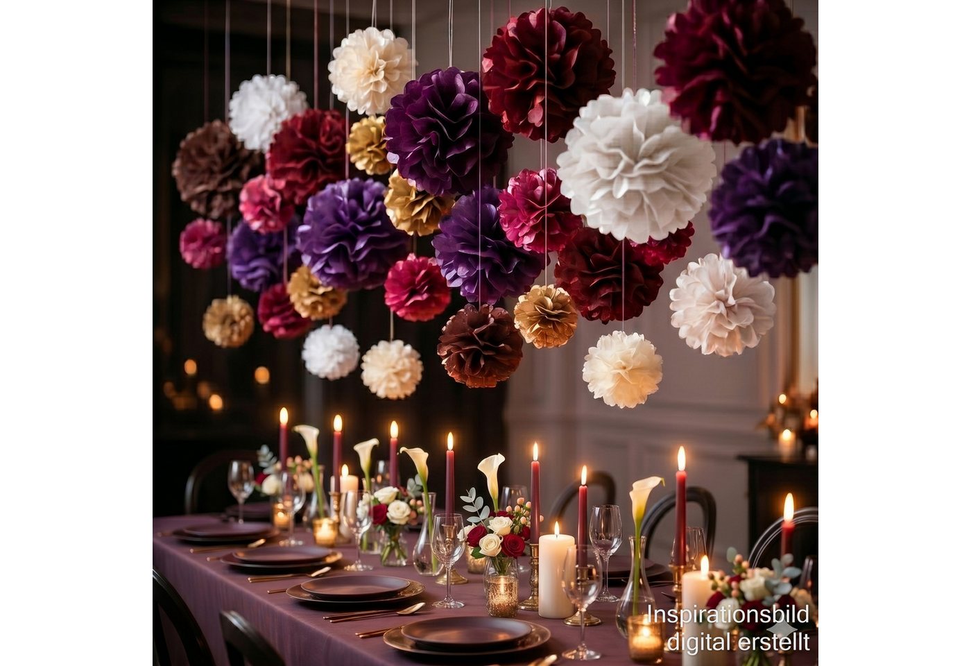 Creativery Pompon, 10 Papier Pompons 35cm SET Bild 2