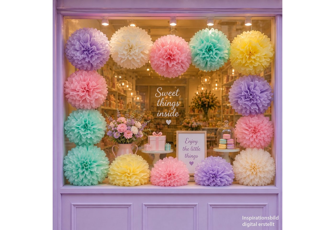 Creativery Pompon, Pompon 50cm XXL Papier 1 Stück Rosa
