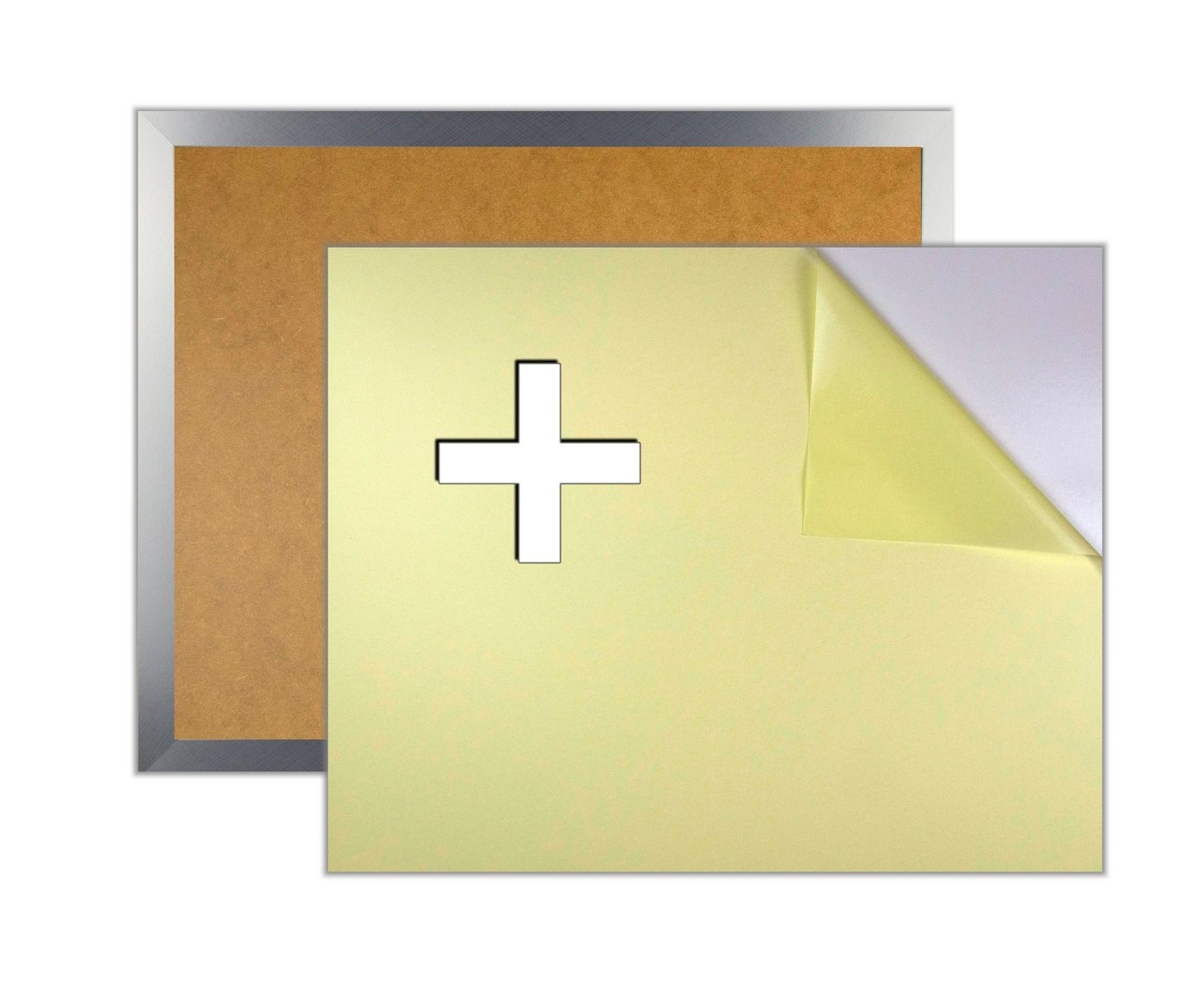 myposterframe Einzelrahmen Bilderrahmen für Rubbel Weltkarte mit Klebepappe, (1 Stück), 55x90 cm, Alu gebürstet, MDF Bild 4