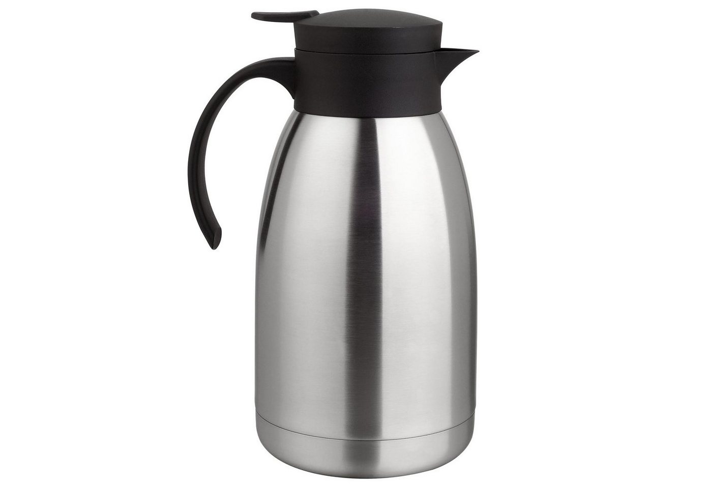 HAC24 Isolierkanne Thermoskanne Kaffeekanne Teekanne Thermo Kaffee Tee Kanne, 2 l, Edelstahl, Einhandautomatik