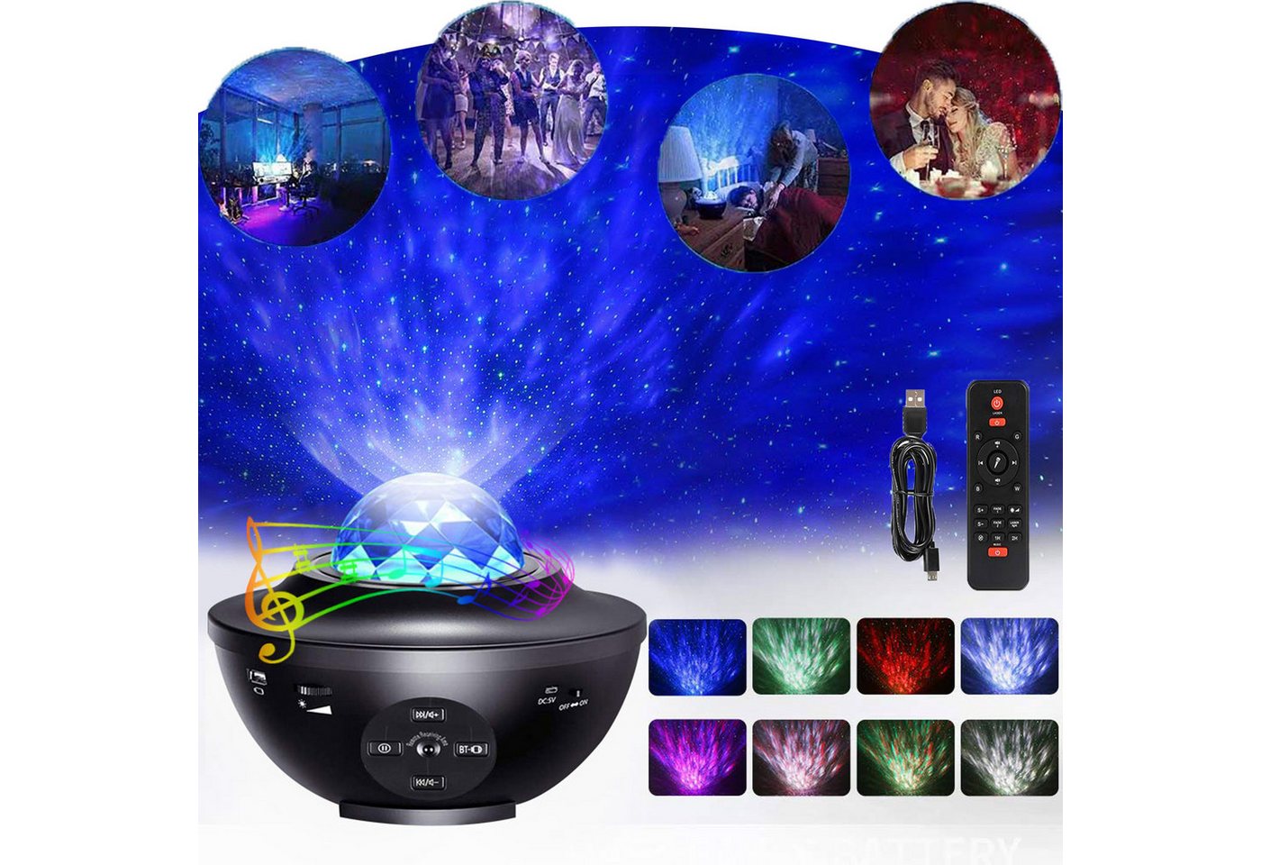 MUPOO LED-Sternenhimmel LED Sternenhimmel Projektor, Galaxie Sternenlicht Projektor lampe, mit Fernbedienung und Timer Bild 5