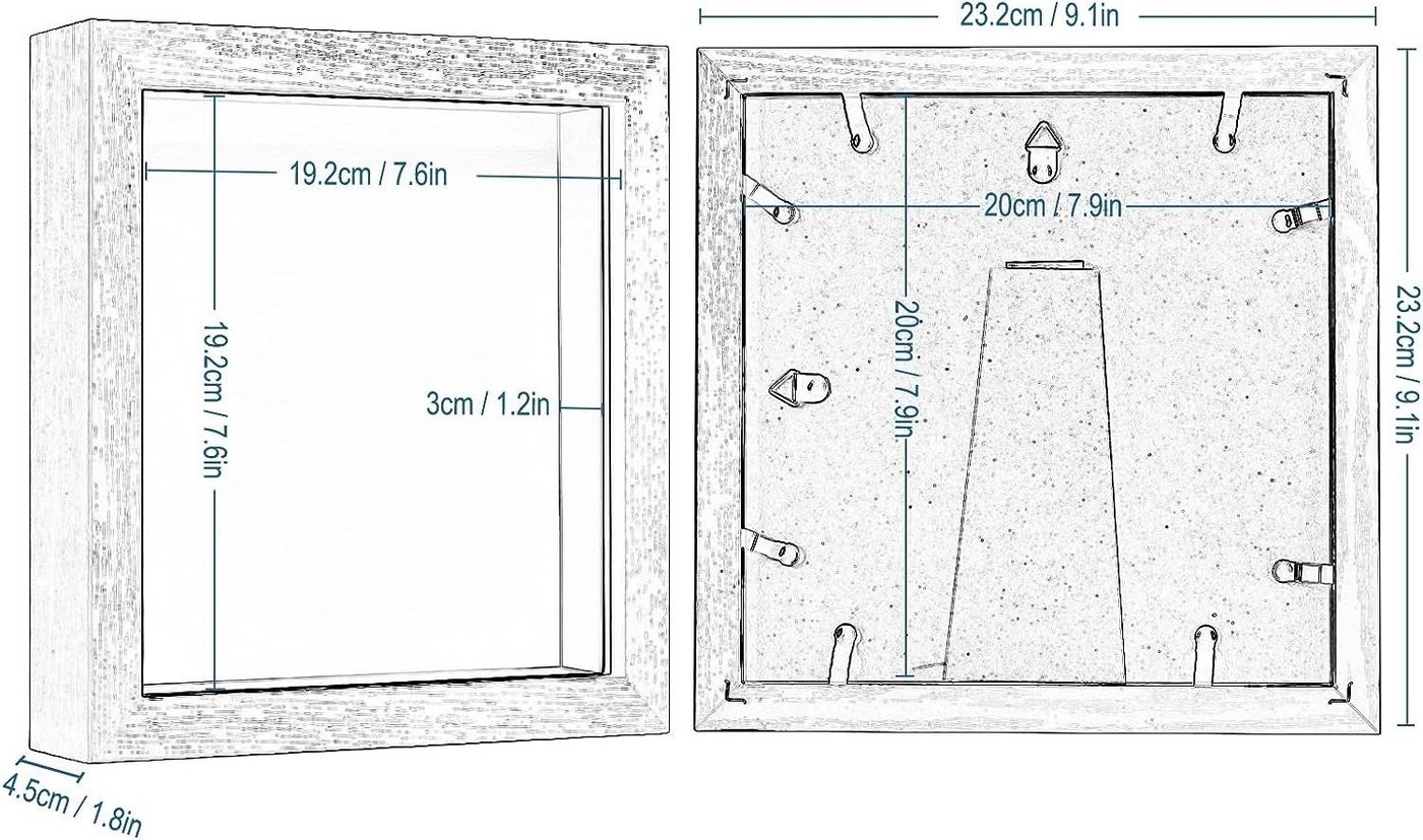 EUGAD Bilderrahmen, (2er Set, 2 St), 3D Objektrahmen Foto Rahmen