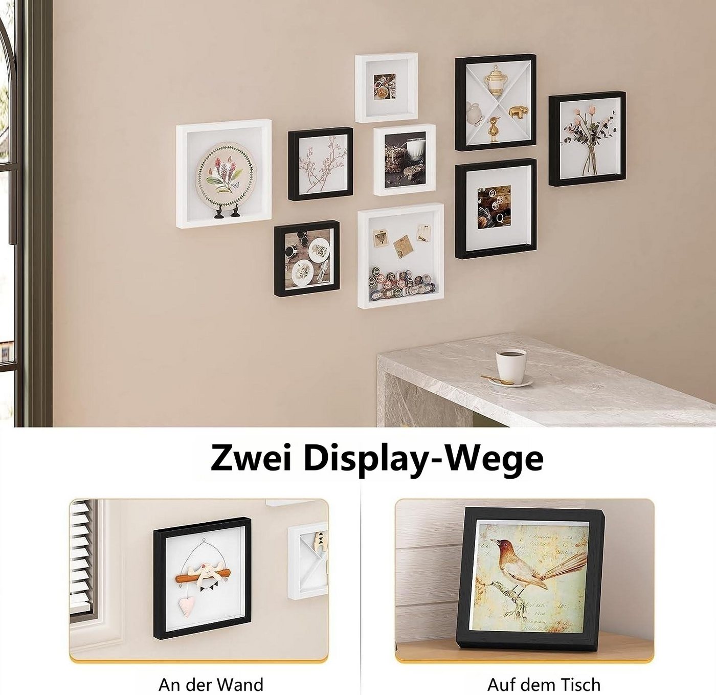 EUGAD Bilderrahmen, (2er Set, 2 St), 3D Objektrahmen Foto Rahmen Bild 3