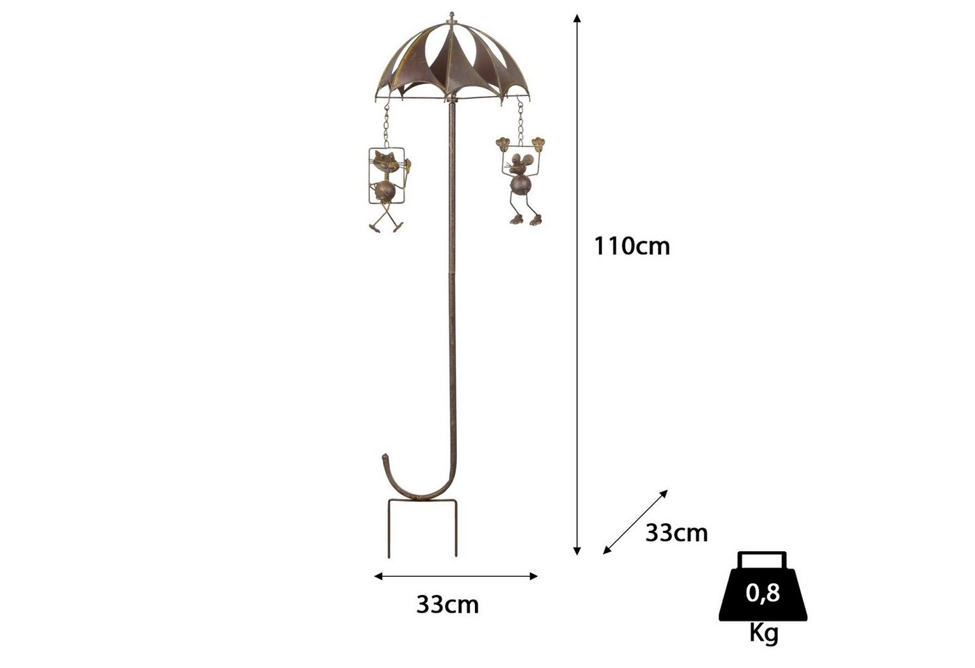 Moritz Gartenstecker Windspiel Mäuse Karussel Gartenfigur Gartedekoration Gartenstab Dekostab Metall Erdspieß Bild 4