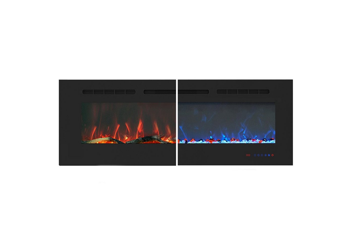 Kaminlicht Elektrokamin Joi 42 Elektrokamin Wandkamin elektrisch mit Heizung, Einbaukamin, Elektrischer Kamin mit Fernbedienung, Timer, 3D Flammenspiel, LED Feuer Bild 2